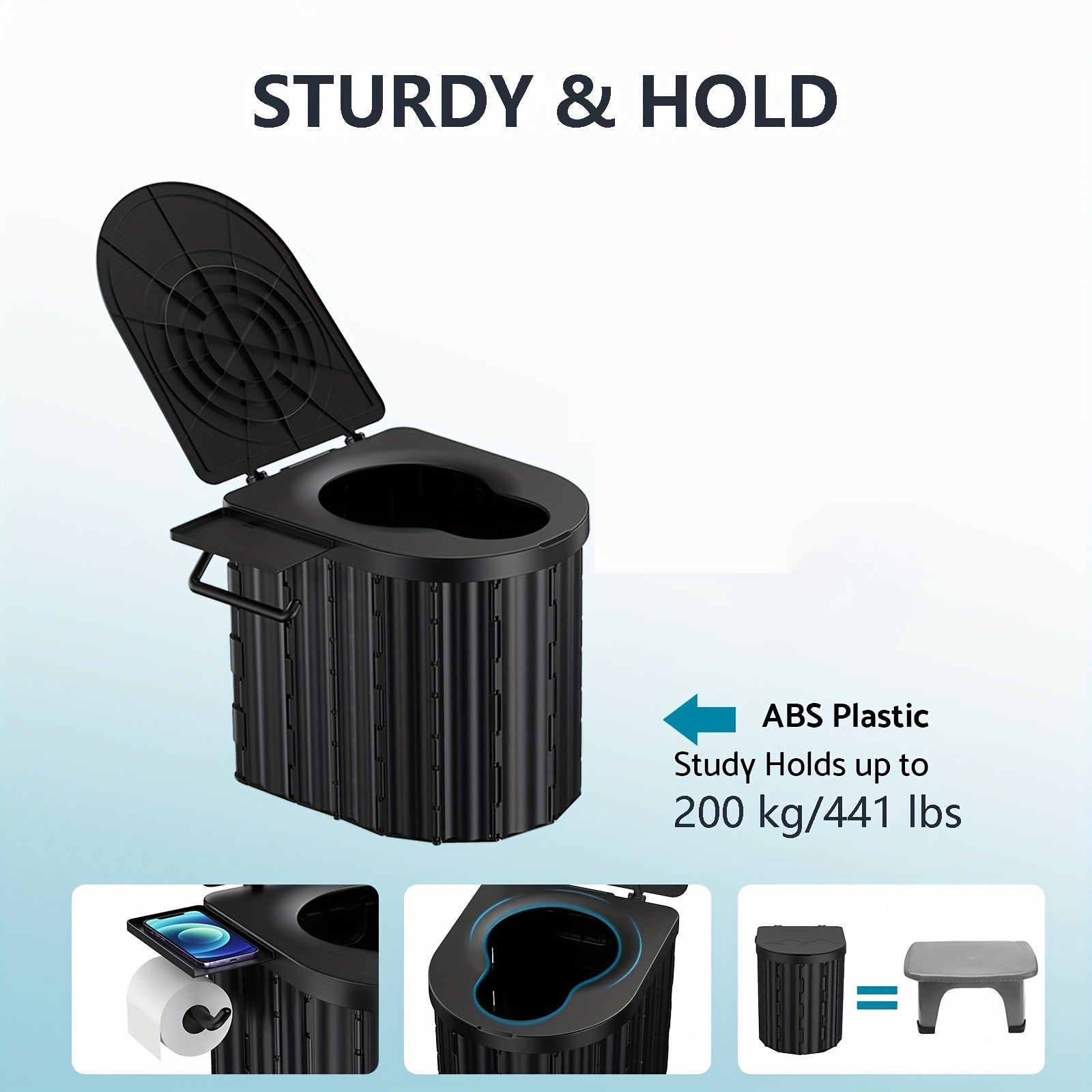 Toilet with Paper Holder with 199kg Support