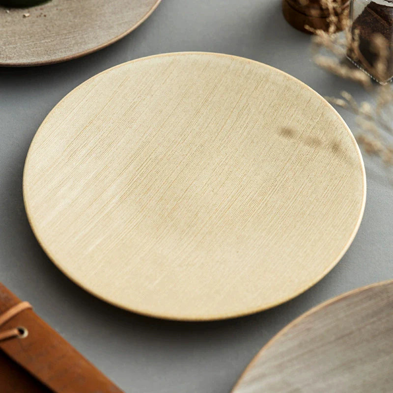 Creative Ceramic Dinner Plate – Modern Western-Style Large Flat Dish for Hotels & Restaurants
