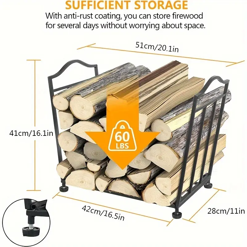 Firewood Rack Metal Outdoor Log Organizer